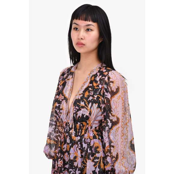 Ulla Johnson Black/Purple Embellished Dress Size 4 - Picture 3 of 3